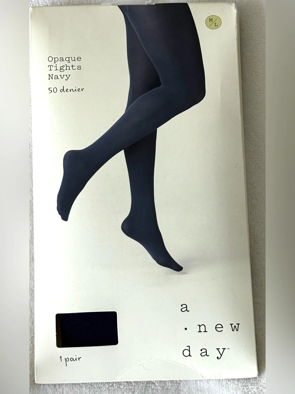 A New Day Opaque Tights Navy Size M/L NWT